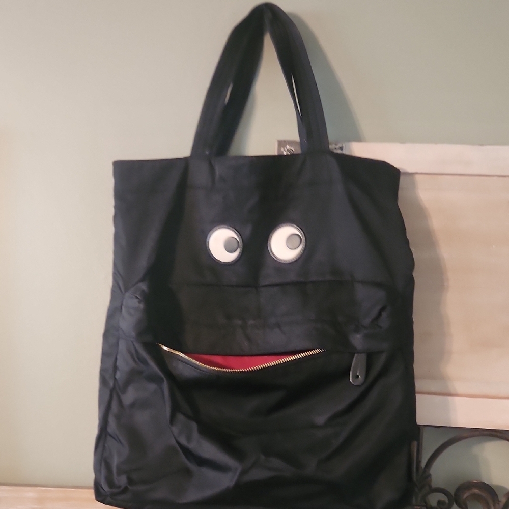 Anya Hindmarch Black Tote Bag with Eye Design